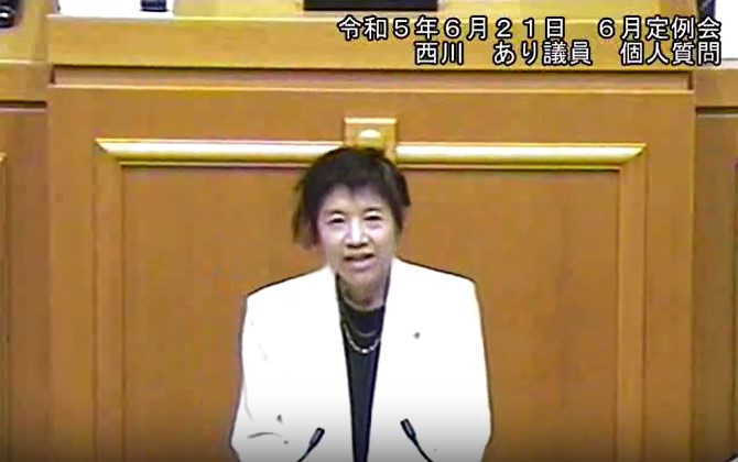 八尾市議会議員　西川あり個人質問2023.6動画